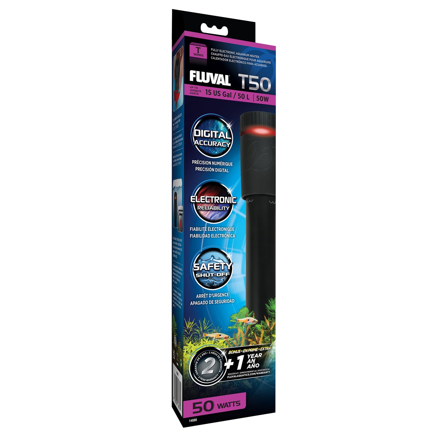 Fluval | Chauffe-eau T50, 50W