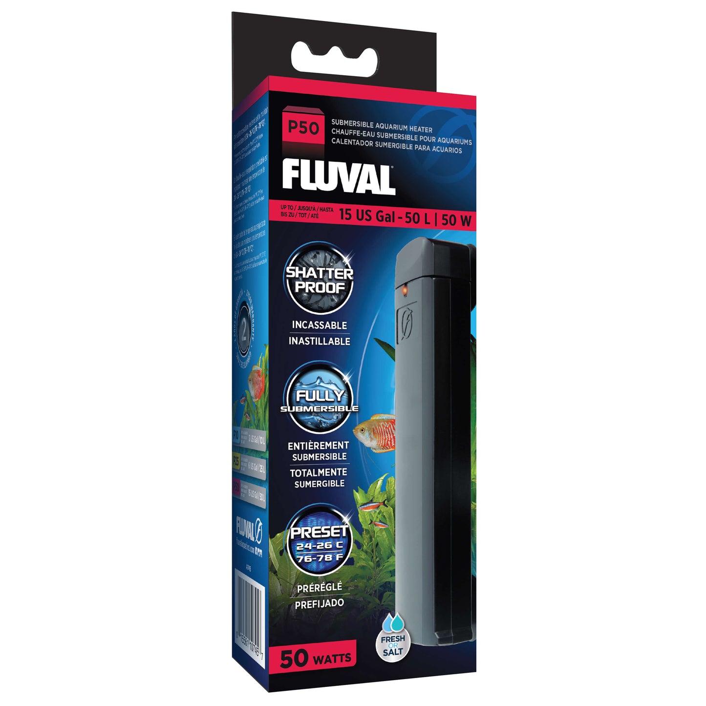 Fluval | Chauffe-eau submersible P50, 50W