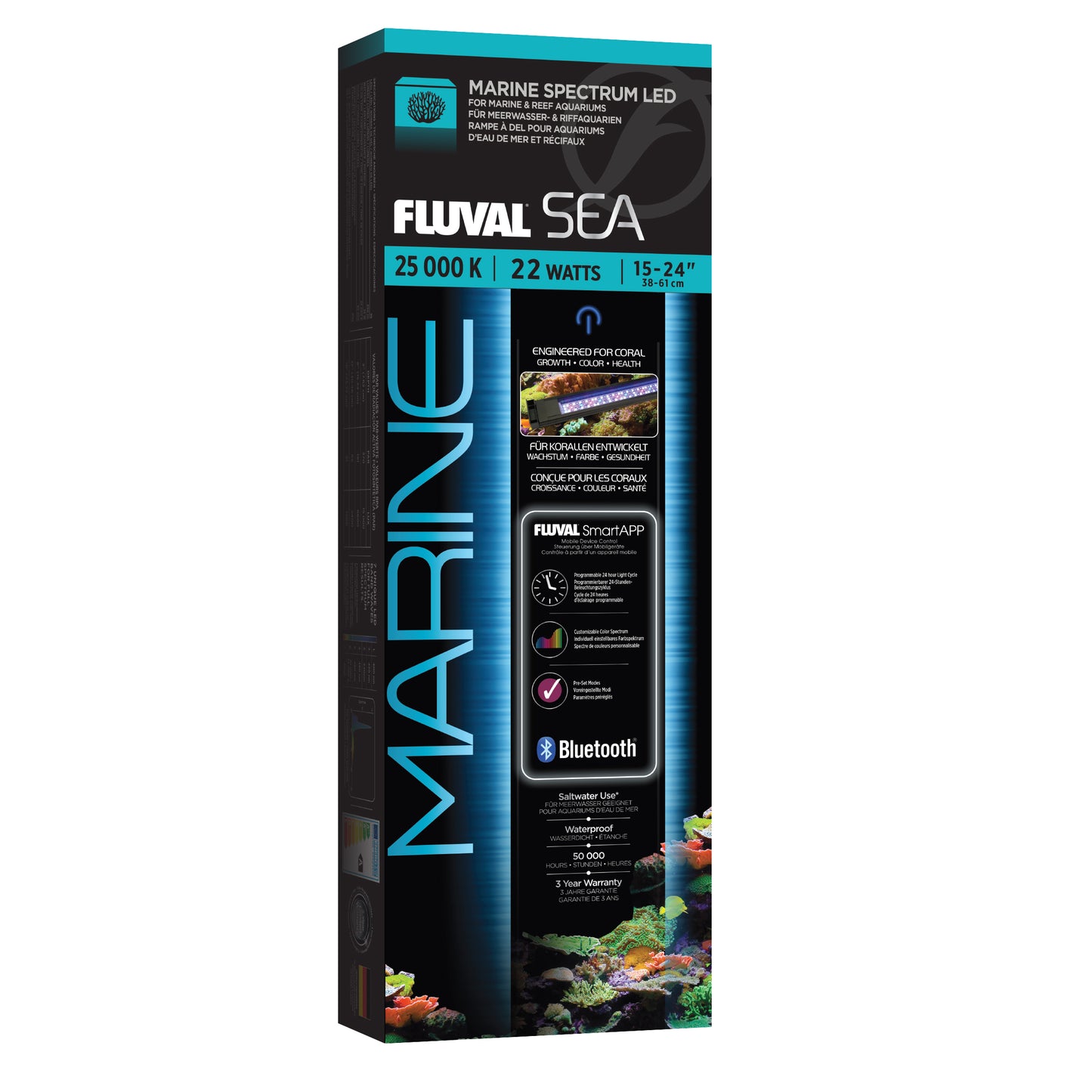 Fluval | Rampe d’éclairage DEL SEA (15 - 24 po)